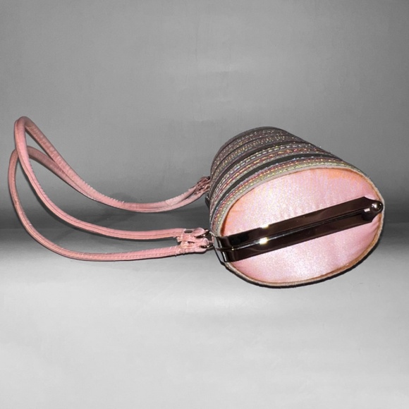 Pink Stitched Barrel Bag - Picture 3 of 7